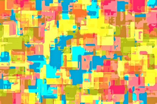 colorful painting abstract background in yellow blue and pink