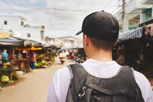 Young traveler with back pack - Phu Quoc, Vietnam 