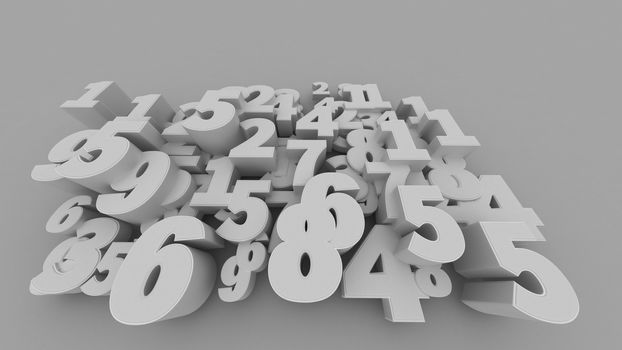 3D rendering of Abstract 3D numbers