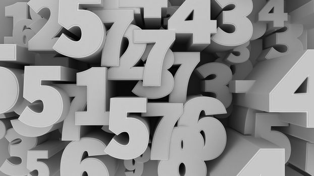 3d illustration of Numbers Background.