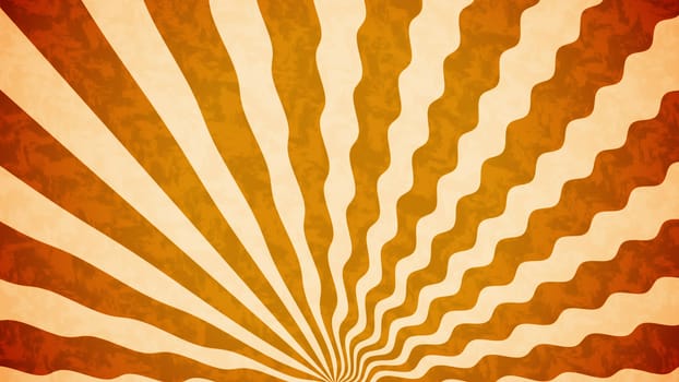 Orange Sunbeams grunge background. A vintage poster. 