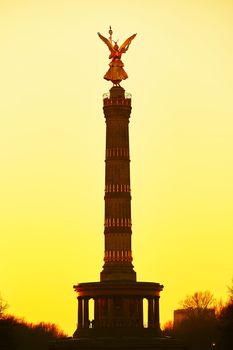 The Victory Column at sunset, Berlin, Germany 