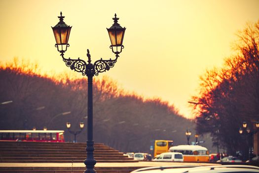 Street at the sunset - Berlin, Germany