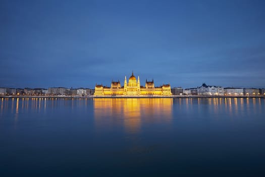 Amazing twilight in Budapest - Parliament in Budapest, Hungary