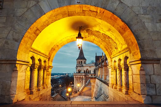 Fisherman's Bastion - dawn in Budapest, Hungary