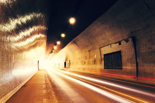 Traffic in urban tunnel - Budapest, Hungary