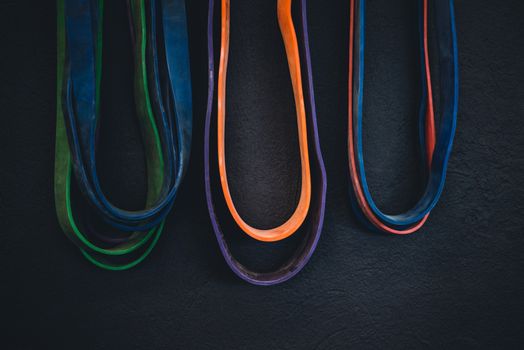 Detail shot of resistance bands.