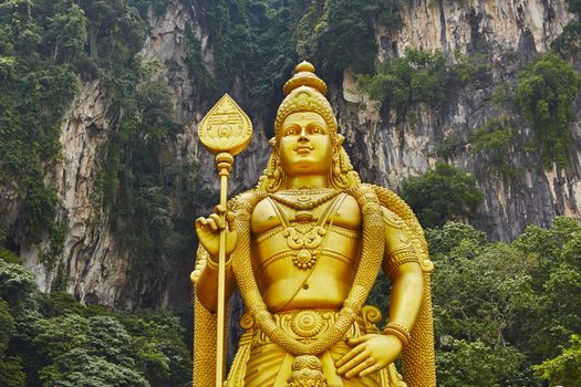 Statue of hindu god Muragan, Batu Caves Temple complex in Kuala Lumpur, Malaysia. 