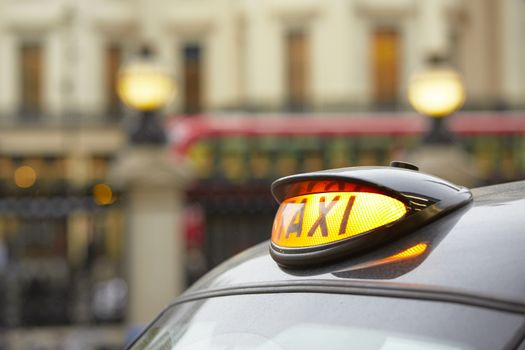 Taxi car in London - selective focus 