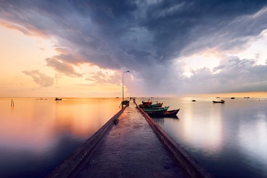 Pier in fishing village - Phu Quoc island, Vietnam