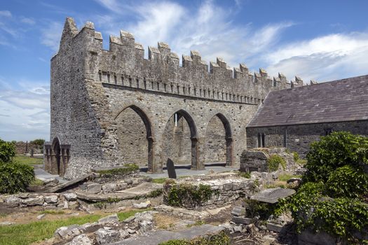 The ruins of Ardfert Cathedral in County Kerry in the Republic of Ireland. Ardfert was the site of a Celtic Christian monastery reputedly founded in the 6th century by Saint Brendan. 
