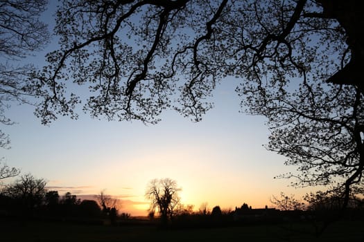 Sunset in the countrytside of North Yorkshire - England