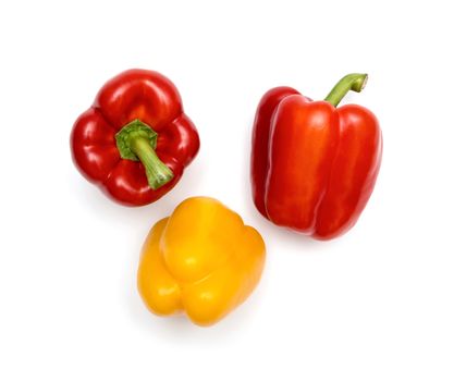 Peppers on white background