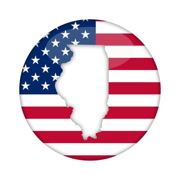 Illinois state of America badge isolated on a white background.
