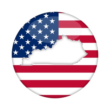 Kentucky state of America badge isolated on a white background.