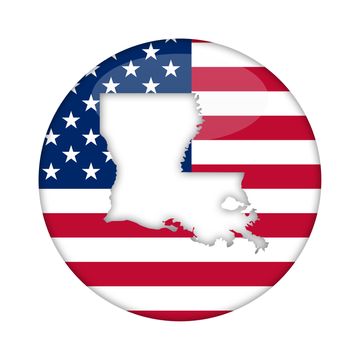 Louisiana state of America badge isolated on a white background.