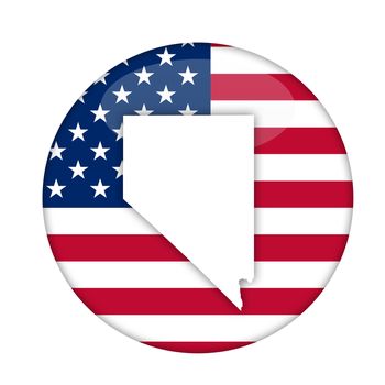 Nevada state of America badge isolated on a white background.