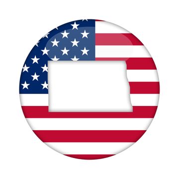 North Dakota state of America badge isolated on a white background.