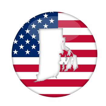 Rhode Island state of America badge isolated on a white background.