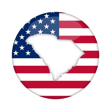 South Carolina state of America badge isolated on a white background.