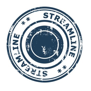 Streamline business concept rubber stamp isolated on a white background.