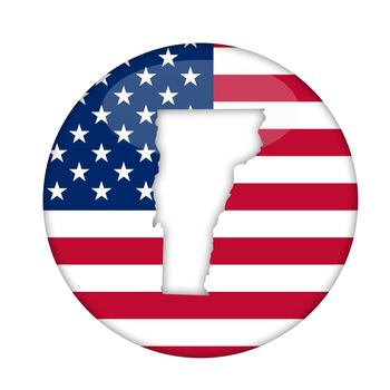 Vermont state of America badge isolated on a white background.