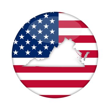 Virginia state of America badge isolated on a white background.