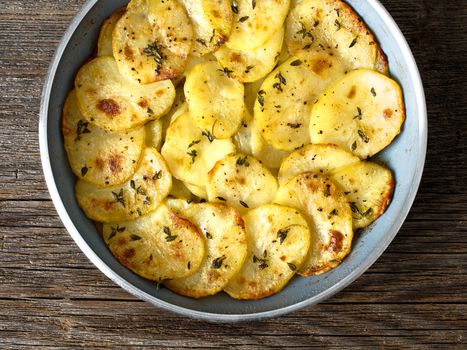 close up of rustic french golden anna potato