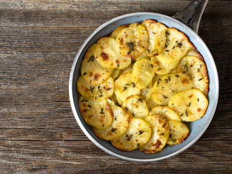 close up of rustic french golden anna potato