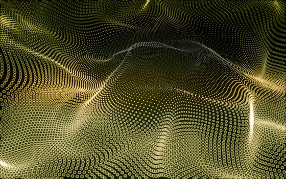 Abstract polygonal space low poly dark background with connecting dots and lines. Connection structure. 3d rendering