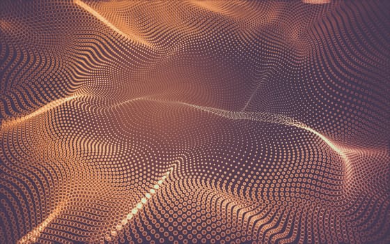 Abstract polygonal space low poly dark background with connecting dots and lines. Connection structure. 3d rendering