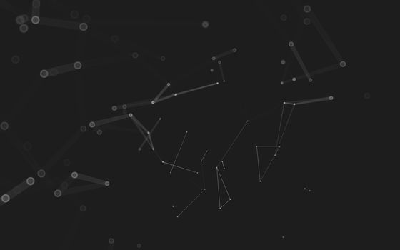 Abstract polygonal space low poly dark background with connecting dots and lines. Connection structure. 3d rendering