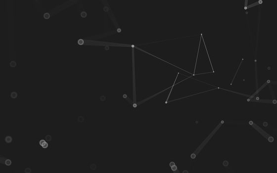 Abstract polygonal space low poly dark background with connecting dots and lines. Connection structure. 3d rendering