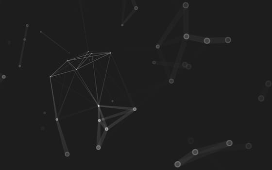 Abstract polygonal space low poly dark background with connecting dots and lines. Connection structure. 3d rendering