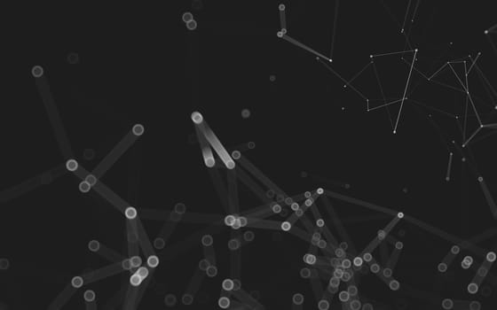 Abstract polygonal space low poly dark background with connecting dots and lines. Connection structure. 3d rendering