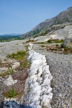 Marble vain in a mountain.