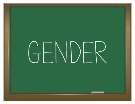 Illustration depicting a green chalkboard with a gender concept.