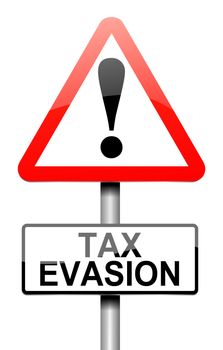 Illustration depicting a sign with a tax evasion concept.