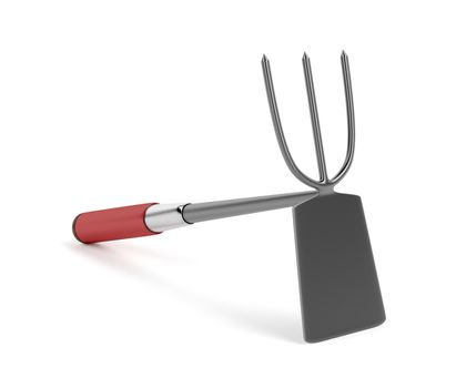 Gardening hoe on white background 