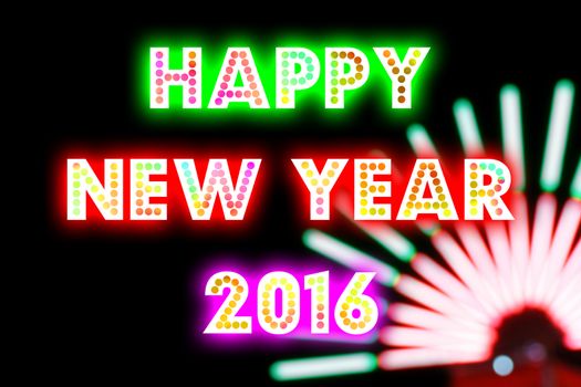 HAPPY NEW YEAR 2016 word with colorful decoration