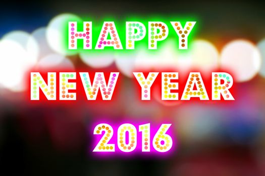 HAPPY NEW YEAR 2016 word with colorful decoration