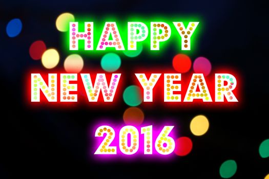 HAPPY NEW YEAR 2016 word with colorful decoration