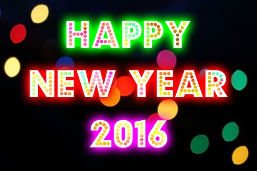 HAPPY NEW YEAR 2016 word with colorful decoration