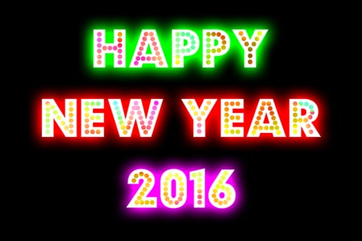 HAPPY NEW YEAR 2016 word with colorful decoration