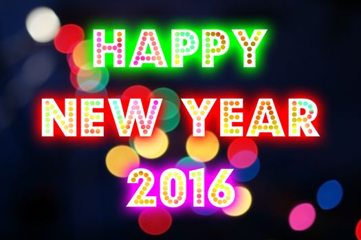 HAPPY NEW YEAR 2016 word with colorful decoration