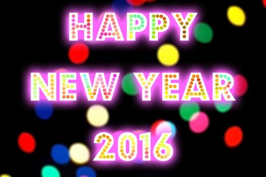 HAPPY NEW YEAR 2016 word with colorful decoration