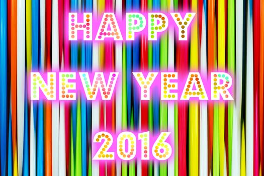 HAPPY NEW YEAR 2016 word with colorful decoration