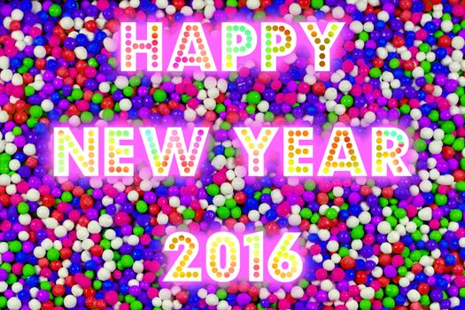 HAPPY NEW YEAR 2016 word with colorful decoration