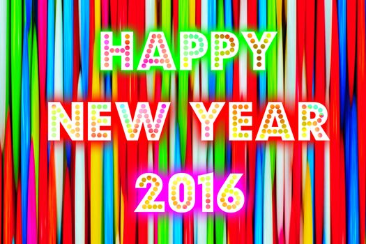 HAPPY NEW YEAR 2016 word with colorful decoration