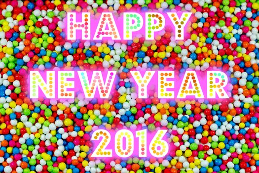 HAPPY NEW YEAR 2016 word with colorful decoration